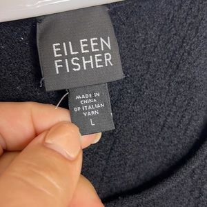 Eileen Fisher 100% Wool Solid Black Sleeveless Tank Top